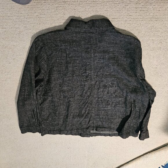 Eileen Fisher Tweedy Hemp Organic Cotton Jacket Blazer Shirt Gray XL Relaxed Fit - Picture 5 of 8